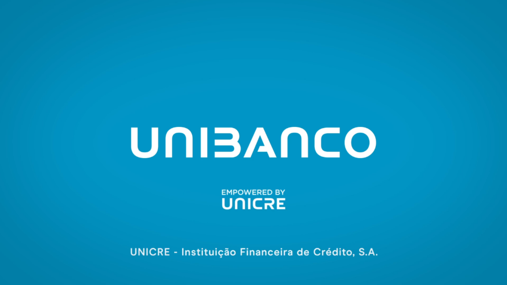 Logo Unibanco fundo azul