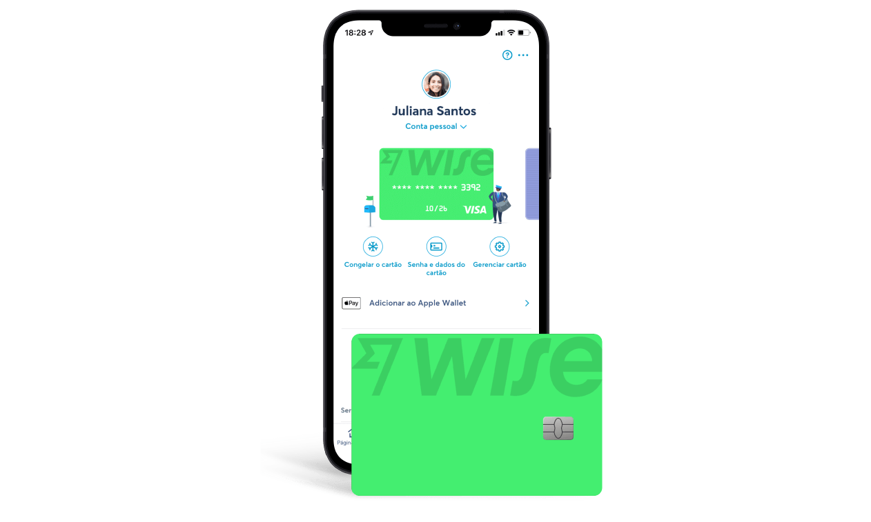 Aplicativo e cartão de débito Wise