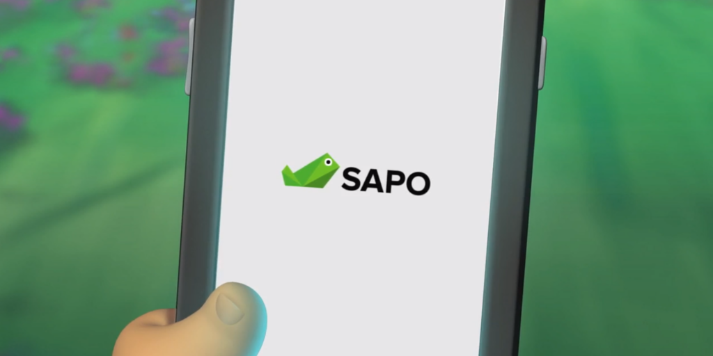 Logotipo Auto Sapo em tela de celular