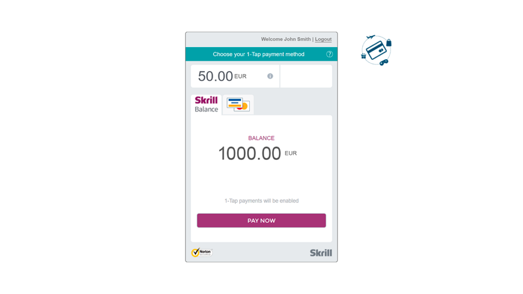 Captura de tela com Skrill balance simbolizando como adeir