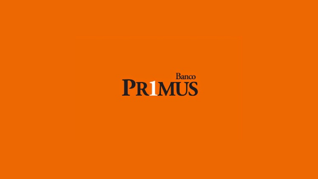 logo Banco Primus em fundo laranja