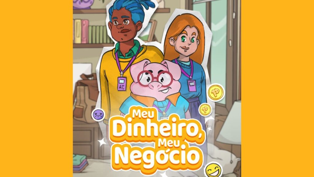 Logo e nome do aplicativo Meu dinheiro Meu negócio