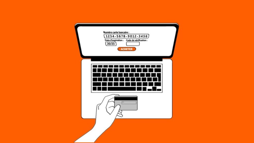 Desenho de mão com cartão e notebook