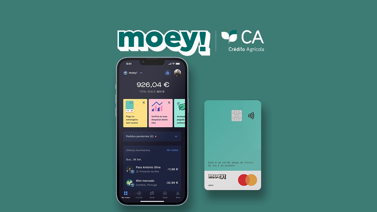 Celular e cartão da conta digital