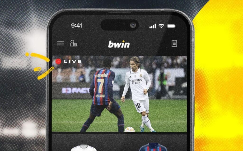 Celular com app Bwin aberto